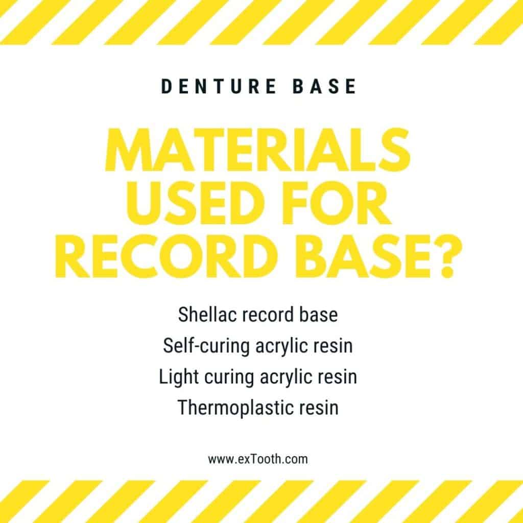 Materials used in the production of a record base