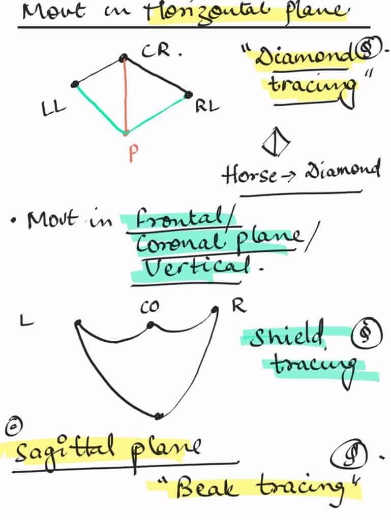 mandibular movement in horizontal plane